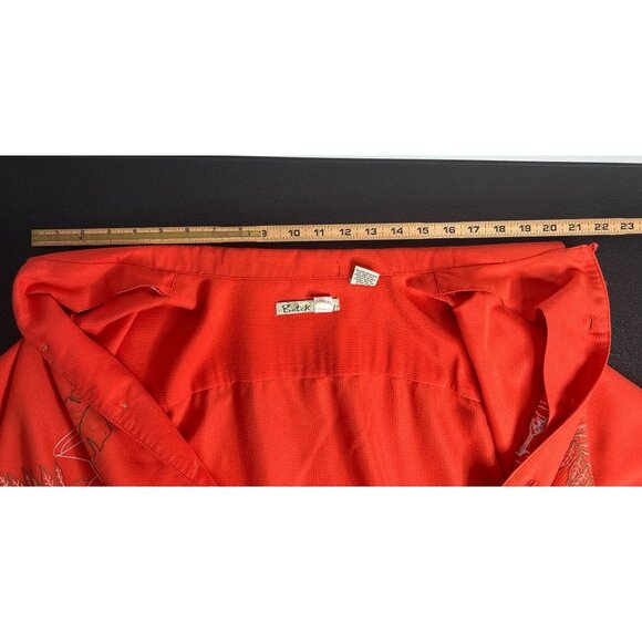 90's Batik Bay Men's Orange Martini Under the Palm Button-Down Shirt XXL - Picture 8 of 8